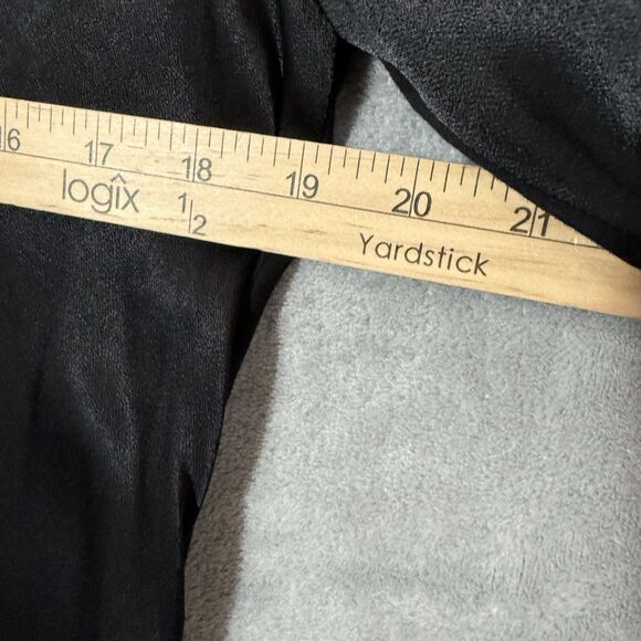 XCVI Blazer Jacket Women Small Satin Finish Black Button Long Sleeve Minimalist - Picture 5 of 8